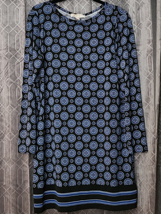 Michael Kors Dresses & Skirts - Michael Kors Navy and Light Blue Long Sleeve Shift Dress